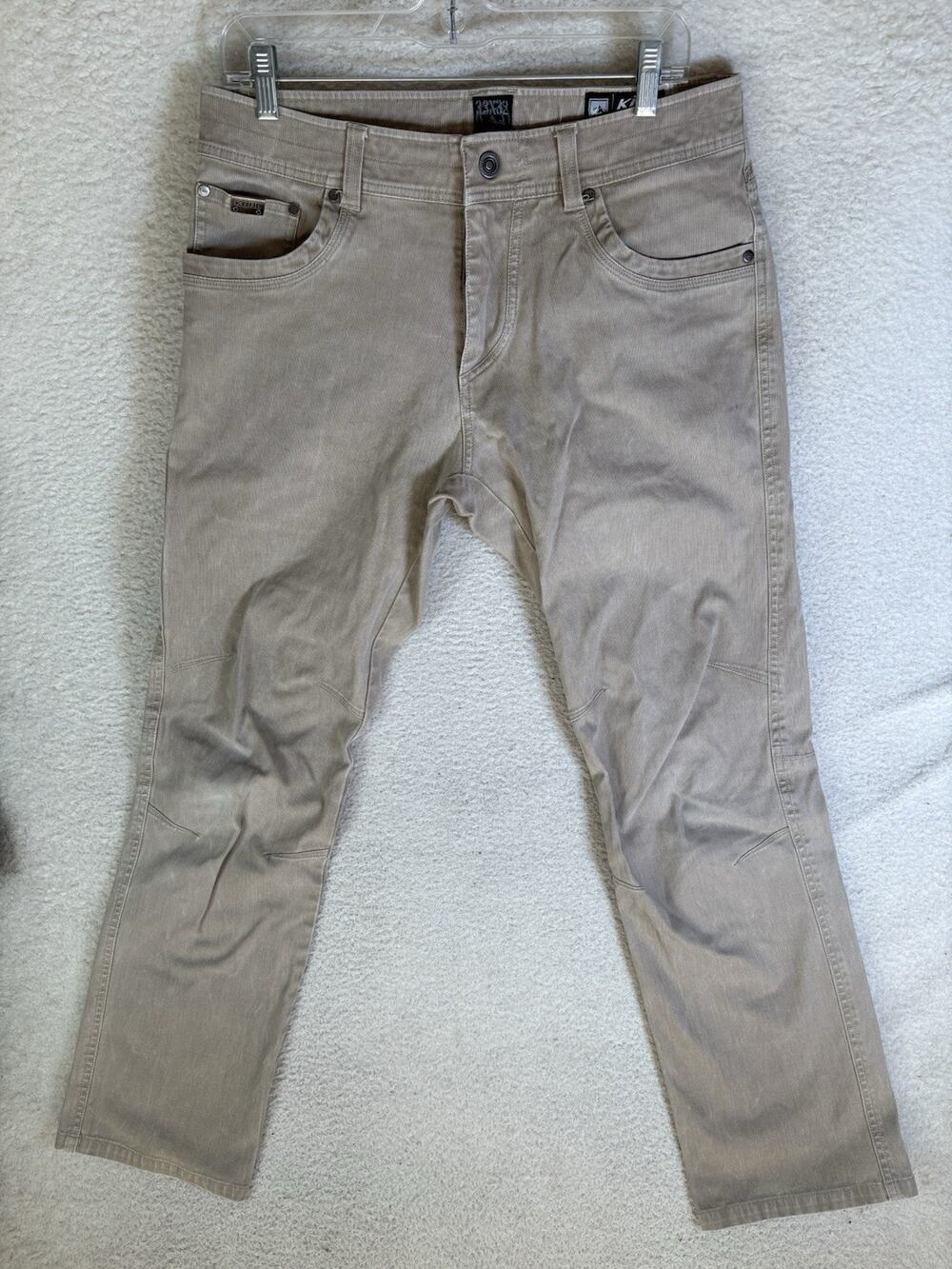 Kuhl Legendary Sykeout Kord Pants Mens 33x32 Tan Hiking Outdoor Utility Camping